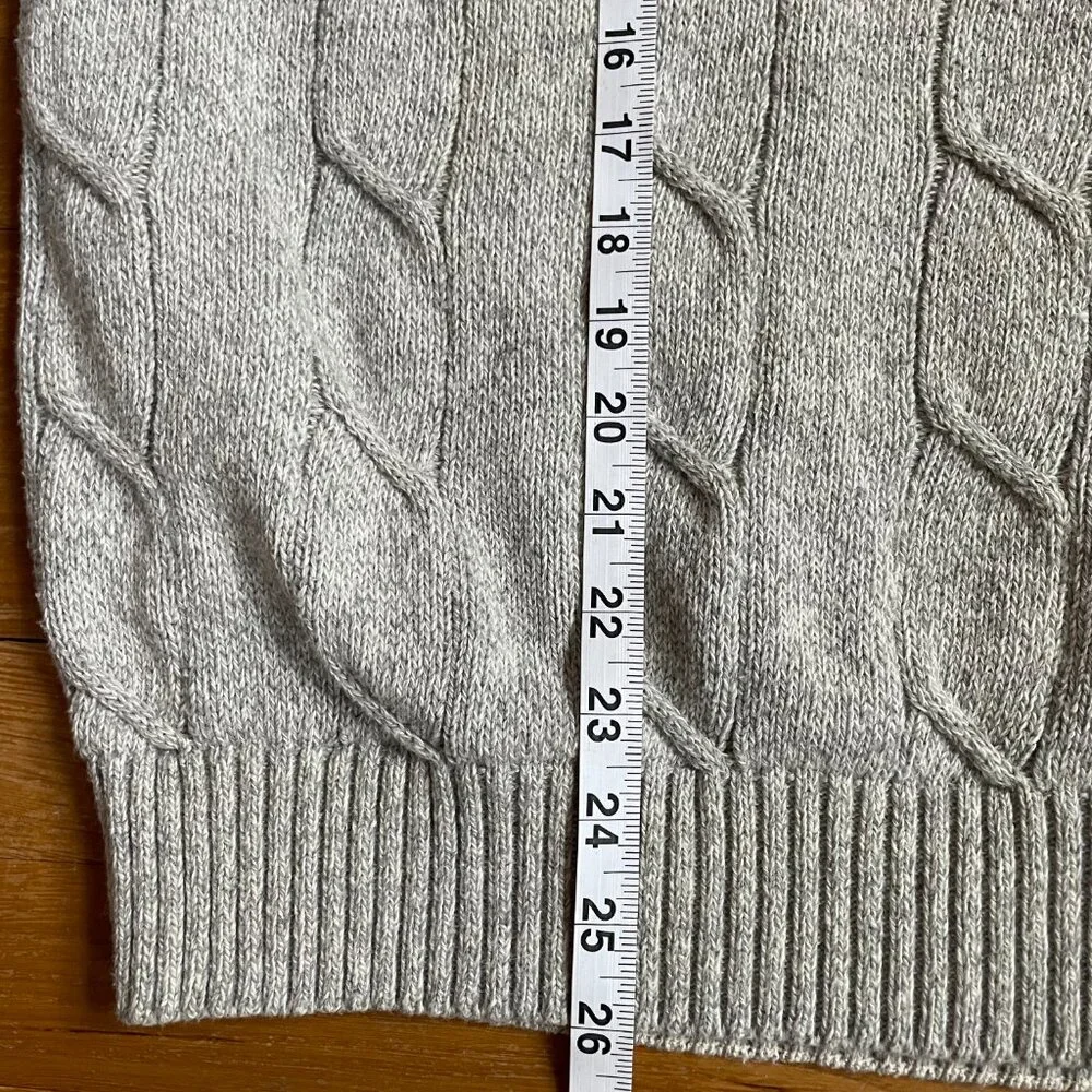 Vintage GANT USA Grey Cable Knit Sweater - Old Money Aesthetic L